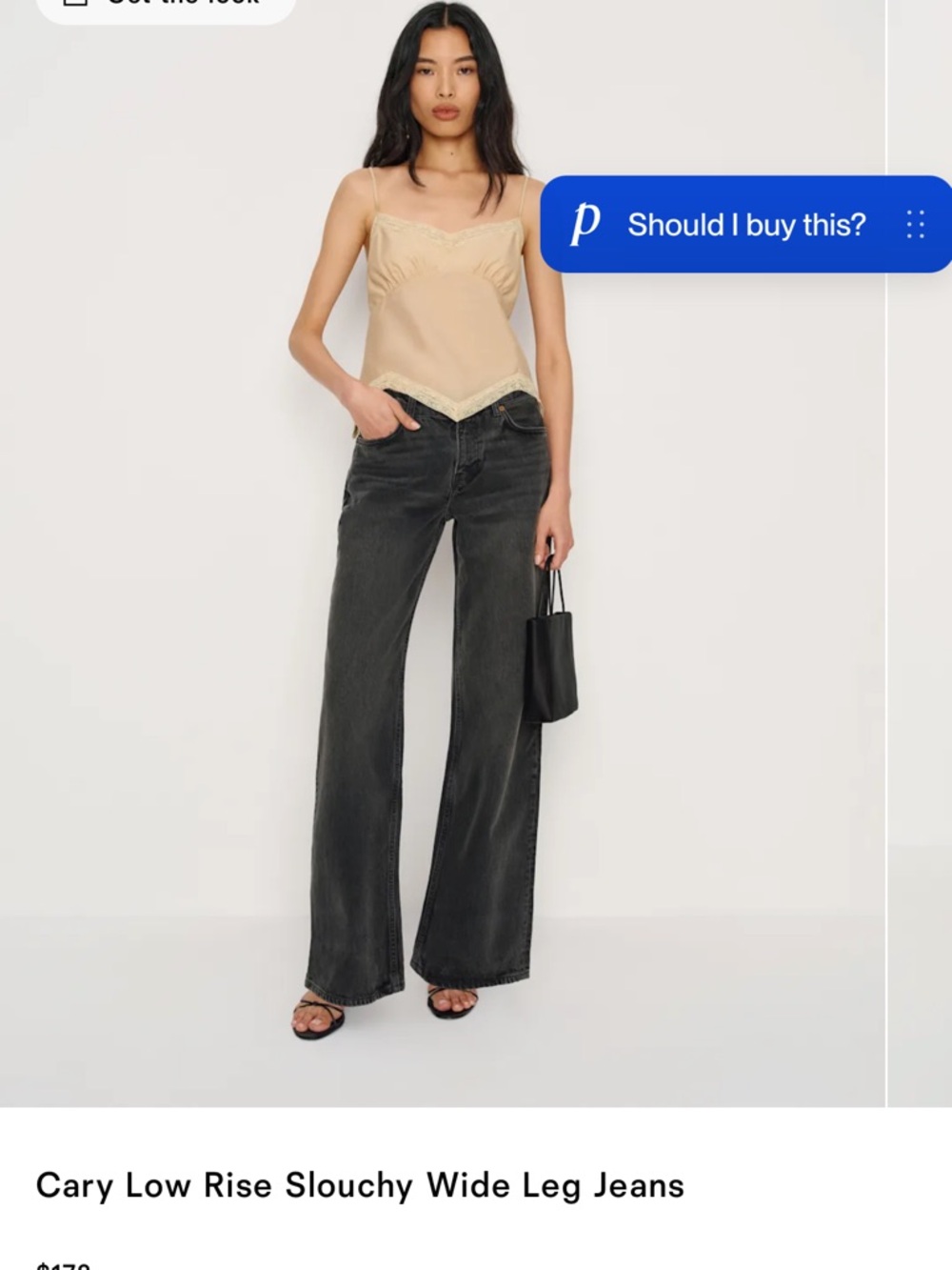 Reformation Cary Low Rise Wide-Leg Jeans in Washed Black